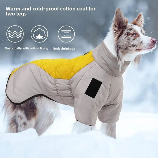 KFX-2539325 Waterproof Reflective Large Dog Winter Coat for Cold Weather and Snow