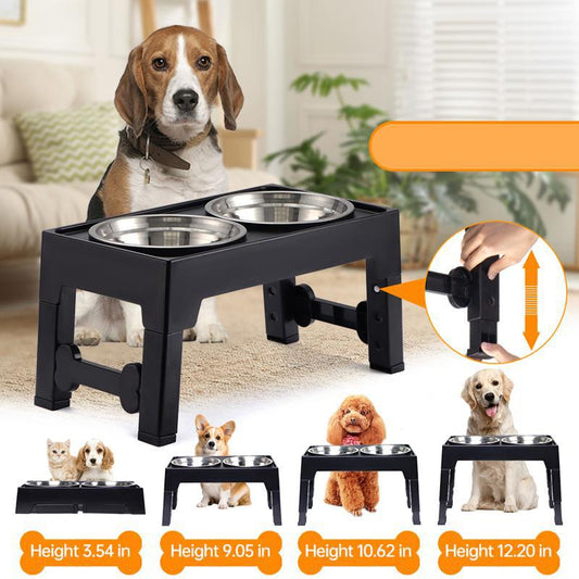 KFX-2539837 Elevated Anti-Tumble Feeding Bowl with Neck Protection for Medium to Large Dogs