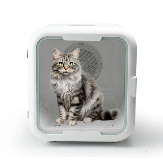 KFX-254291 Eco-Friendly Automatic Pet Hair Dryer Box for Small Animals and Cats, Low Noise Design - 43x47x47 CM