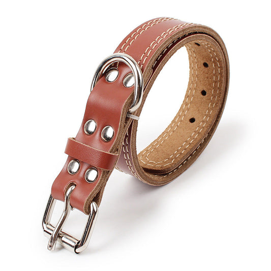 KFX-2553149 Leather Dog Traction Collar - Durable and Comfortable for Active Pets, Available in Various Sizes