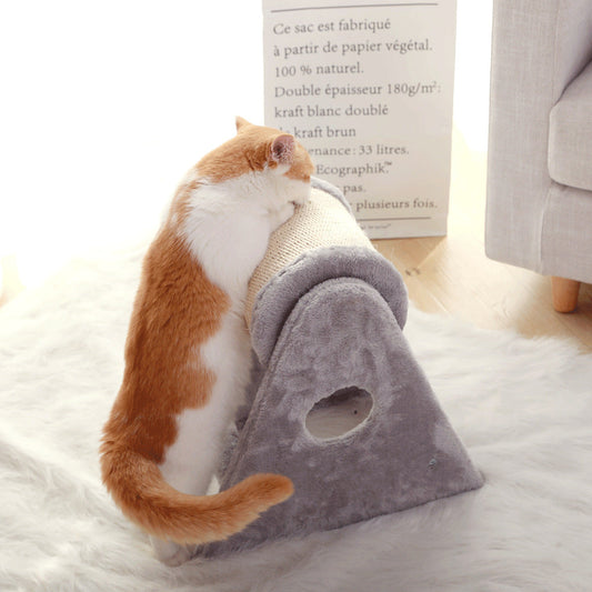 KFX-2554429 Small DIY Cat Climbing Frame with Dual-Axis Roller and Sisal Bucket for Play and Relaxation
