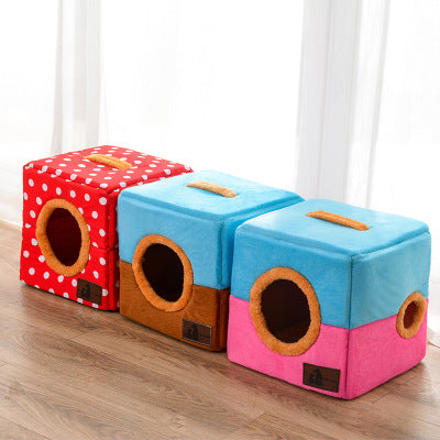 KFX-2560957 Double Hole Cozy Cloth Pet Nest for Comfortable Resting