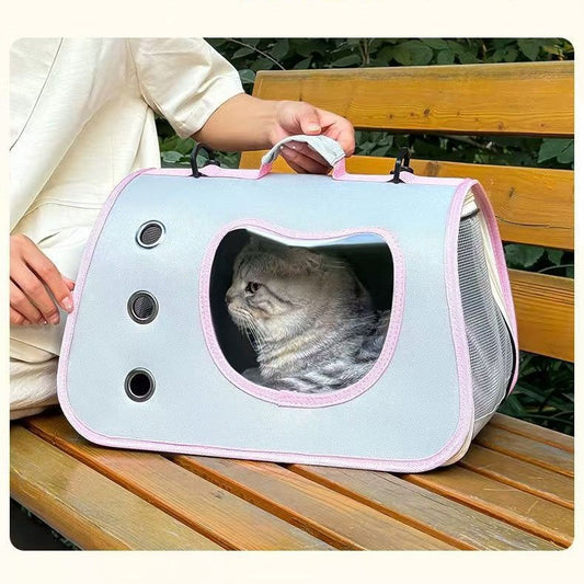 KFX-2563133 Breathable Oxford PVC Portable Pet Travel Bag with Large Capacity