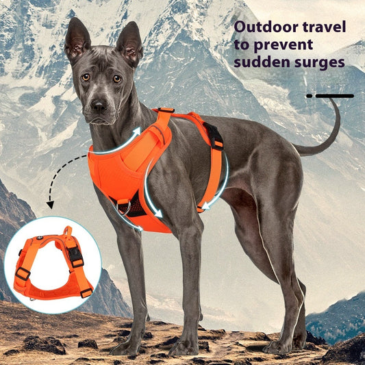 KFX-2571709 Reflective Oxford Cloth Dog Harness with Round Rope Design - Chest Strap Included