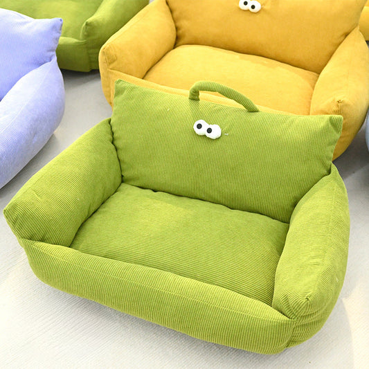 KFX-2575677 Cartoon Big Eye Nest - Winter Warm Pet Sleeping Mat for Small Dogs and Cats