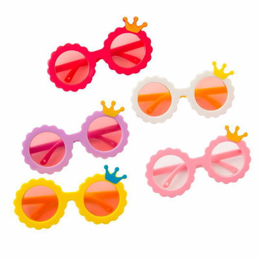 KFX-2585533 Cute Round Frame Sunglasses for Pets - Pink, Black, and Colored Lenses - Full Frame Design