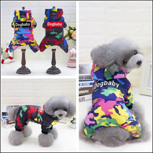 KFX-2588349 Autumn Winter Camouflage Four-Legged Pet Outfit in Cotton