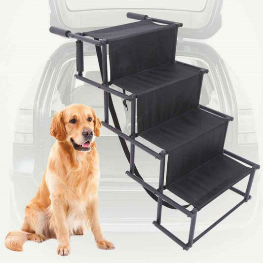 KFX-2588733 Portable Outdoor Pet Dog Ladder for Cars - Stainless Steel, Multiple Colors Available