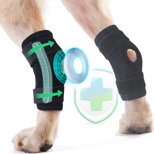 KFX-2591293 Dog Rear Leg Support Strap - Neoprene & Velcro Protective Gear Set (Black)