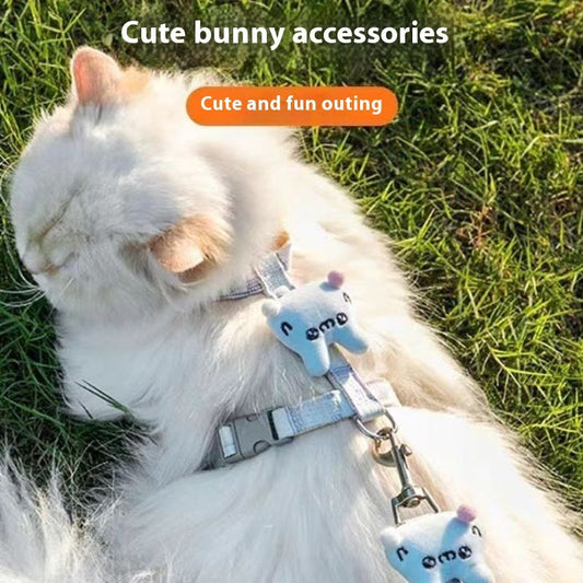 KFX-2610749 I-shaped Pet Chest and Back Harness with Hand Holding Rope for Cats - Available in Multiple Colors