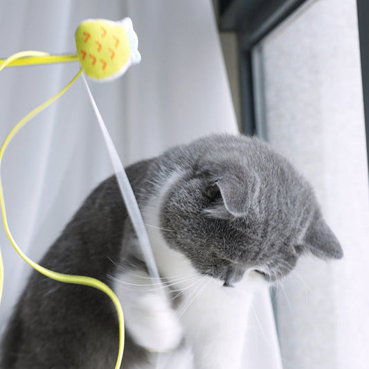 KFX-2617533 Boredom-Busting Funny Cat Stick with Sounding Bells and Colorful Fruit Shapes