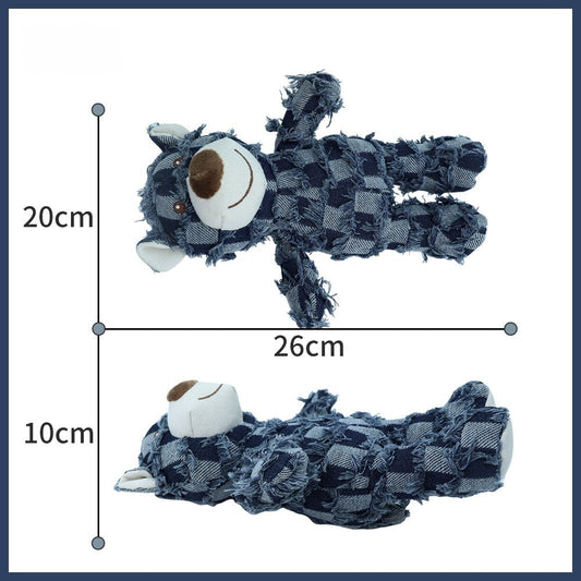 KFX-2621501 Dark Gray Plush Squeegee Pet Toy for Teeth Cleaning - Ideal for Dogs and Puppies