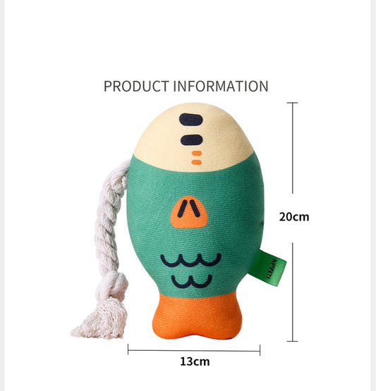 KFX-2625085 Plush Squeaky Fish Chew Toy for Dogs - Interactive and Wear-Resistant Dental Toy