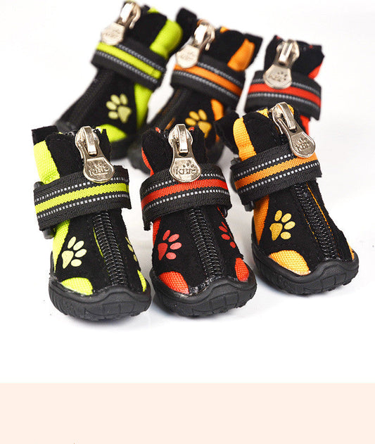 KFX-2629053 Soft-Soled Suede Dog Shoes - Waterproof, Non-Slip, Warm, and Wear-Resistant