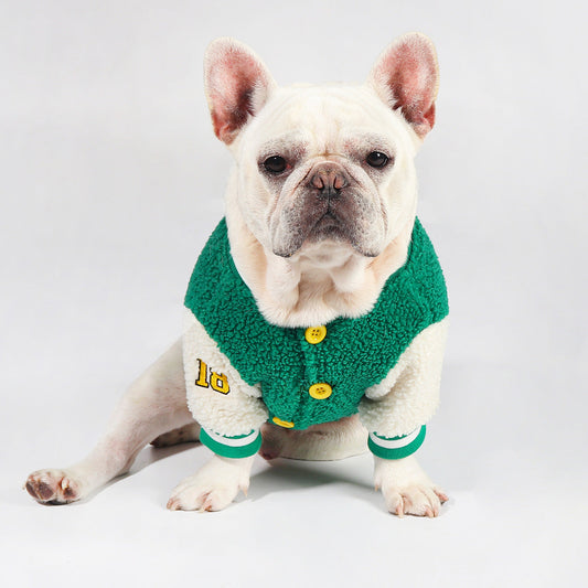 KFX-2630589 Winter Fleece Cotton Dog Coat in Green – Adjustable Sizes L to 4XL