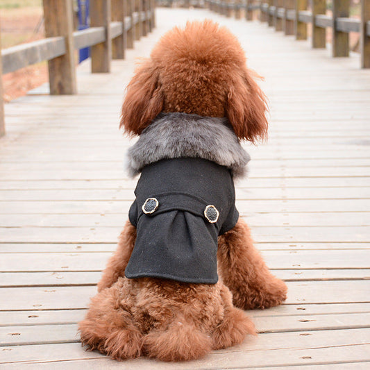 KFX-2632765 Solid Color Pet Clothing for Autumn and Winter - Sizes S to XXL in Black and Gray