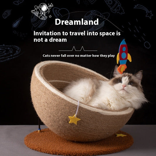KFX-2638013 Large Cat Scratching Basin Nest made of Starlight Sisal with Flannel and Hemp Rope