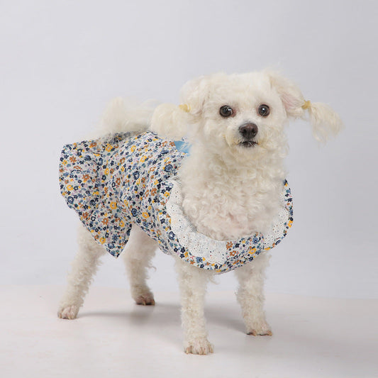 KFX-2650045 Floral Print Dog Skirt with Bow in Multiple Colors and Sizes