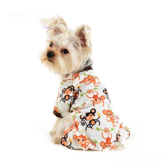 KFX-2651837 Cute Monkey Print Casual Pet Clothing for Dogs and Cats - Multiple Sizes Available