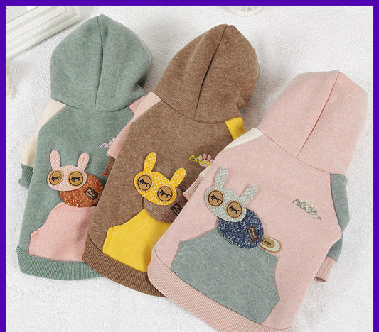 KFX-2653885 Cozy Cotton Autumn Coat for Small Dogs in Green, Coffee, and Pink