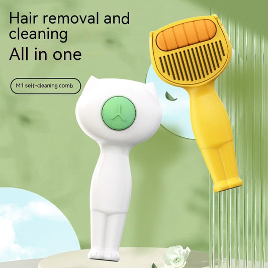 KFX-2660797 Pet Hair Removal Comb - One-Click Cleaning Tool, ABS & Stainless Steel, 179mm x 83mm x 51mm