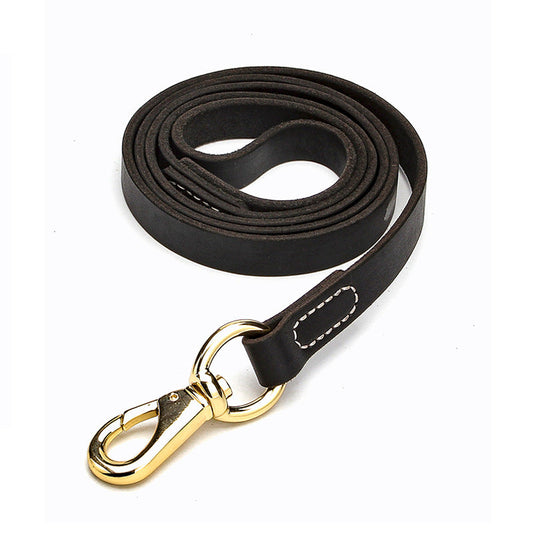 KFX-2664765 Durable Cowhide Dog Leash for Medium to Large Breeds, Ideal for Golden Retrievers, Labradors, Corgis, and Huskies