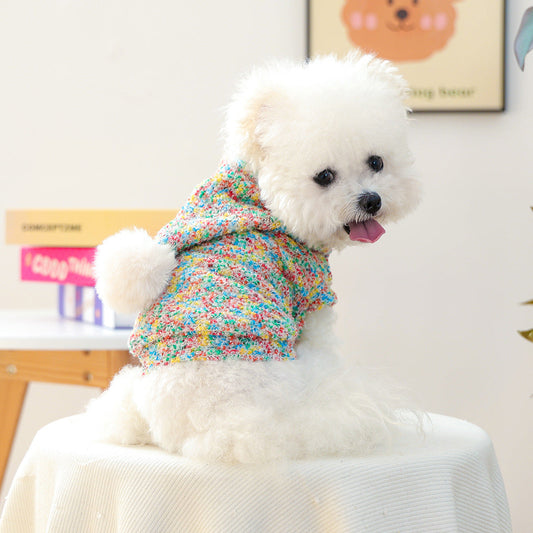 KFX-2668733 Colorful Candy Hoodie for Dogs and Cats, Unisex Pet Sweater in Polyester