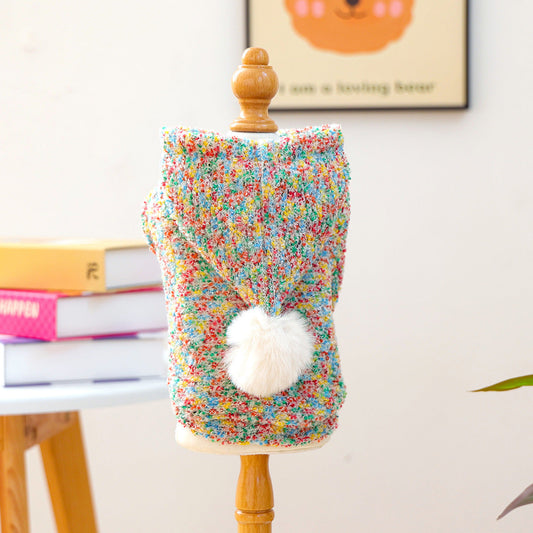 KFX-2668733 Colorful Candy Hoodie for Dogs and Cats, Unisex Pet Sweater in Polyester