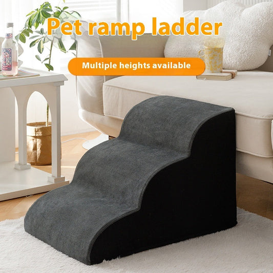 KFX-2679741 Wooden Pet Stairs for Dogs - Removable and Washable Bed Steps