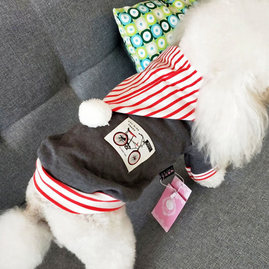 KFX-2687293 Casual Cotton Clothes for Pets - Soft and Comfortable Spring/Summer Wear in Blue and Grey