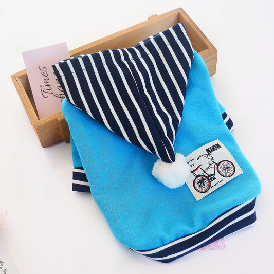 KFX-2687293 Casual Cotton Clothes for Pets - Soft and Comfortable Spring/Summer Wear in Blue and Grey