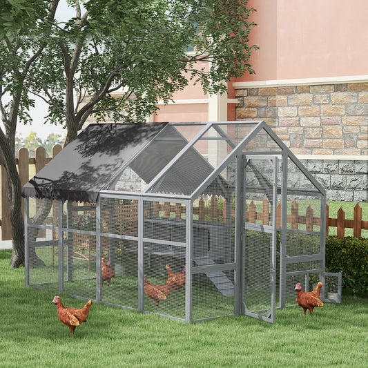 KFX-2691645 Large Chicken Coop with Nesting Boxes and Roosting Bar, 9' x 6' x 6', Waterproof and Secure Design
