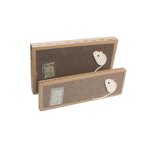KFX-2715197 Cat Scratching Board with Woven Sisal Mouse and Catnip - Large and Small Sizes Available
