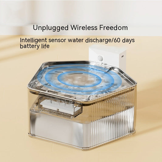 KFX-2720829 Stainless Steel Pet Induction Water Fountain - Wireless Design with Charging Cable