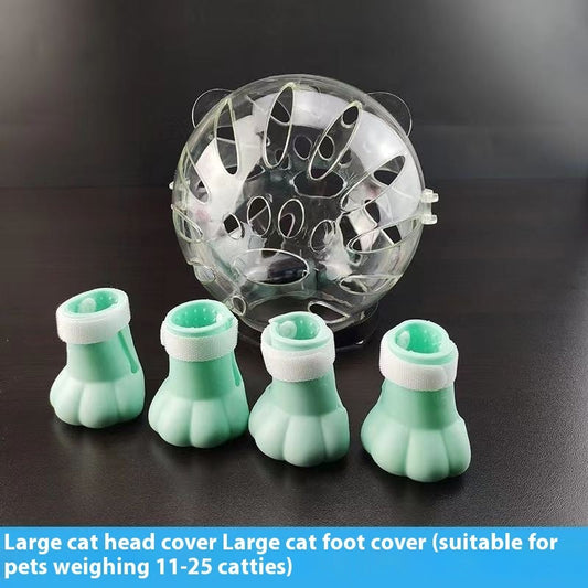 KFX-2740413 Cat Anti-Licking Space Head Cover with Foot Covers for All Seasons
