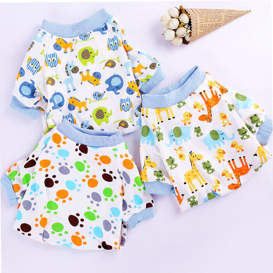 KFX-2746429 Comfortable Cotton Pajamas for Pets with Fun Prints - Multiple Designs and Sizes Available