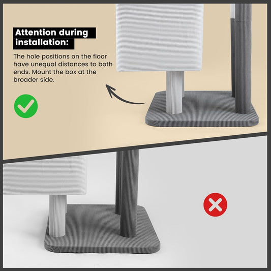 KFX-2758973 Large Cat Tree with Heavy-Duty Scratch Post and Washable Perch for Medium to Large Cats
