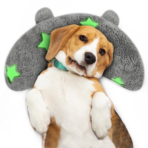 KFX-2762941 Personalized U-Shaped Pet Pillow in Gray with Stars & Moon - Multiple Designs Available