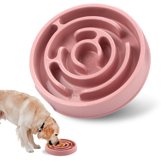 KFX-2769213 Slow Feed Pet Bowl with Neck Protection - Lightweight Anti-Choke Design in Multiple Colors