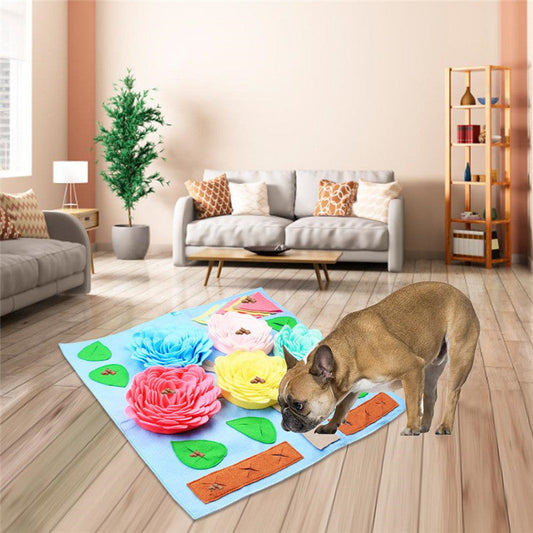 KFX-2769853 Interactive Dog Sniffing Pad for Mental Stimulation and Training, Anti-Slip Design, Pet-Friendly and Machine Washable, Large Size 60x60cm