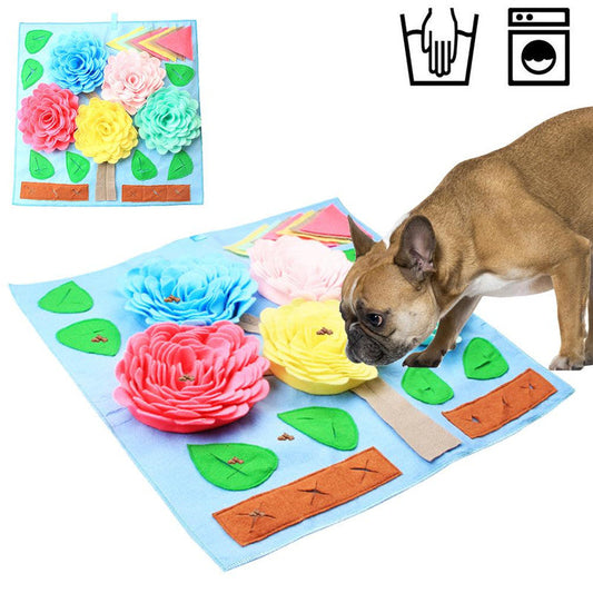 KFX-2769853 Interactive Dog Sniffing Pad for Mental Stimulation and Training, Anti-Slip Design, Pet-Friendly and Machine Washable, Large Size 60x60cm