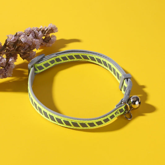KFX-2782525 Reflective Outdoor Pet Collar with Soft Resin Buckle - Adjustable Neck Circumference 20-34cm