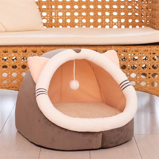 KFX-2790333 Warm and Washable Cotton Dog and Cat Bed with Removable Cover