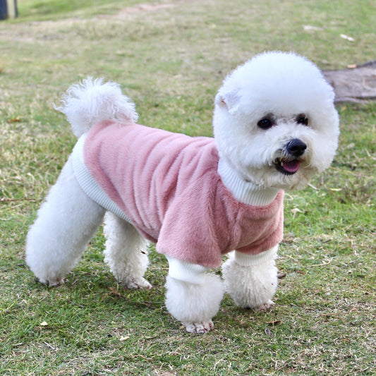 KFX-2809917 Warm Thickened Mink Fur Leggings for Dogs and Cats in Yellow and Pink