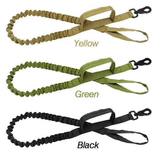 KFX-2834365 Tactical Elastic Dog Leash with Dual Control Handles for Training and Walking