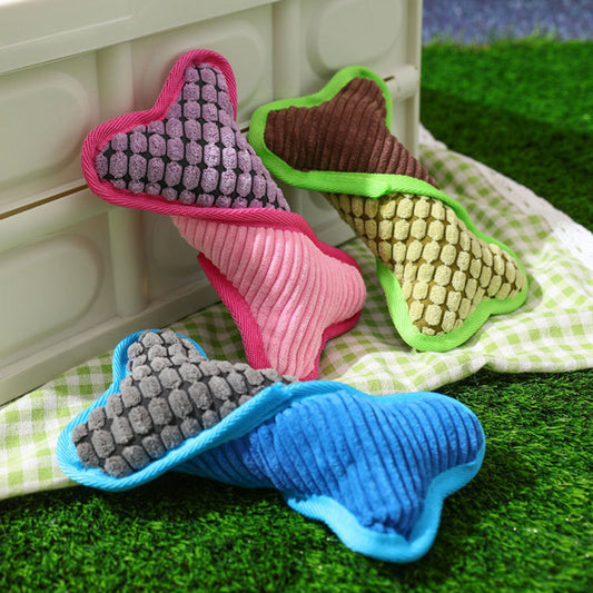 KFX-2837821 Bite-Resistant Teddy Toy with Dog Sound and Soft Fleece Lining for Pet Boredom Relief