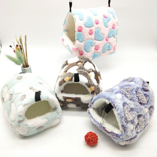 KFX-2838589 Cozy Cotton Nest for Small Pets - Multi-Sized Flannel Bedding in Purple, Pink, Coffee, Sky Blue