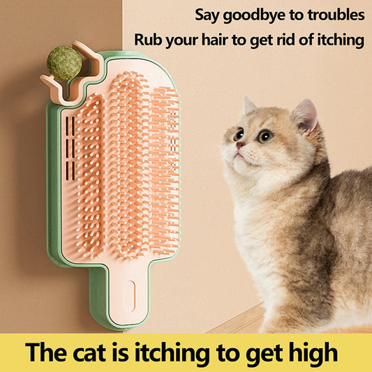KFX-2847549 Multifunctional Cat Itch Remover and Massager with Feather Toy - Lightweight and Portable Pet Supply
