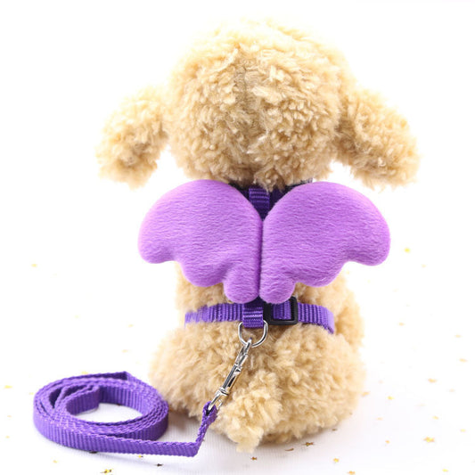 KFX-2861373 Cute Angel-Themed Nylon Dog Leashes in Various Colors and Sizes