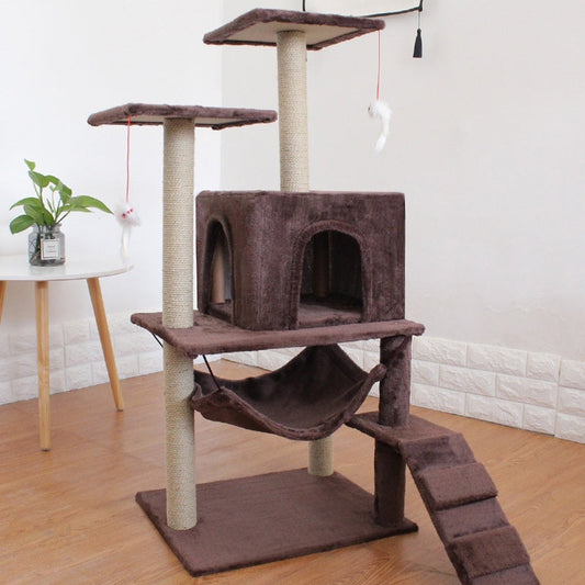 KFX-2863037 Multi-Level Cat Scratching Post with Swing Bed and Climbing Toy in Various Colors